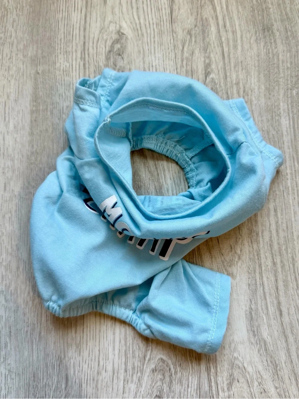 Mom's Little Champ - Light Blue & White - Dog / Small Pet Onesie - size XS